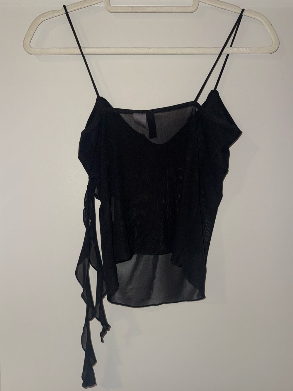 Black Ruffle Sheer Top - Picture 3 of 3
